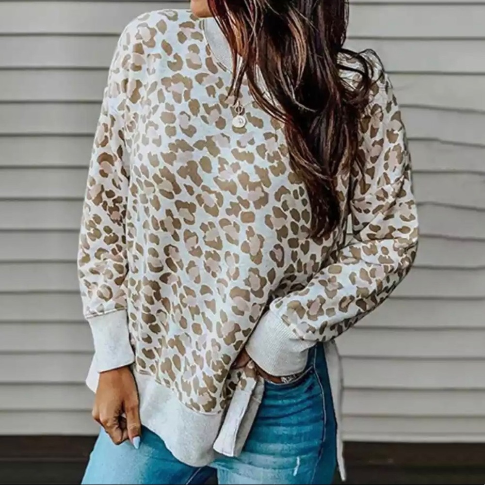 LeopardPrint Sweatshirt